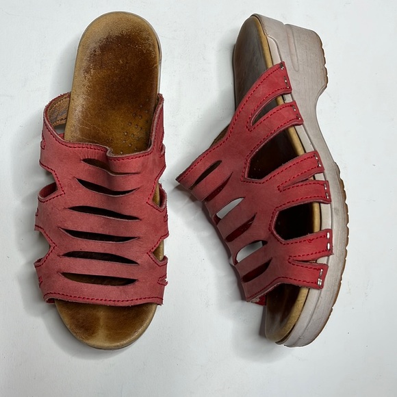 Dansko Strappy Slide Slip On Leather Mule Clogs - Picture 1 of 6